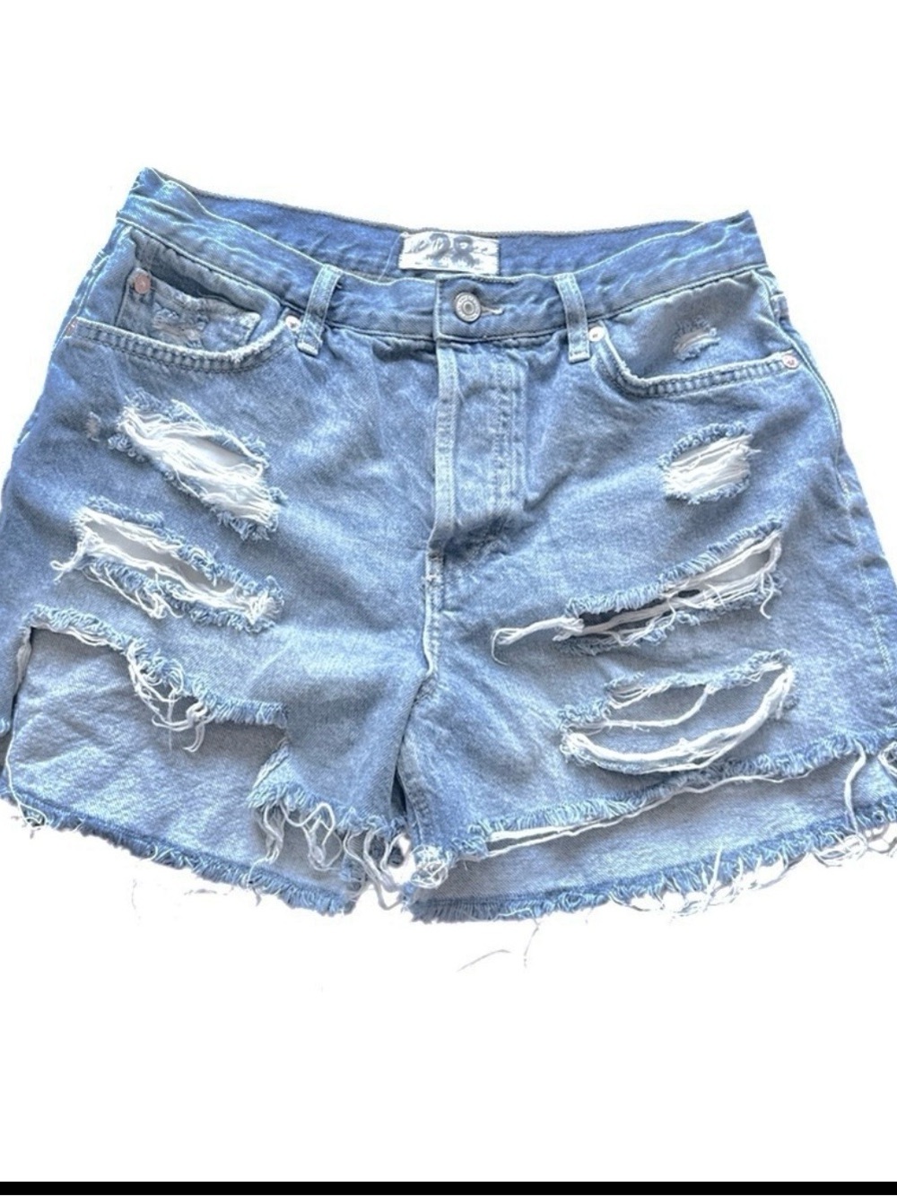 We The free Womens 100% cotton Distressed Denim Shorts size 28
